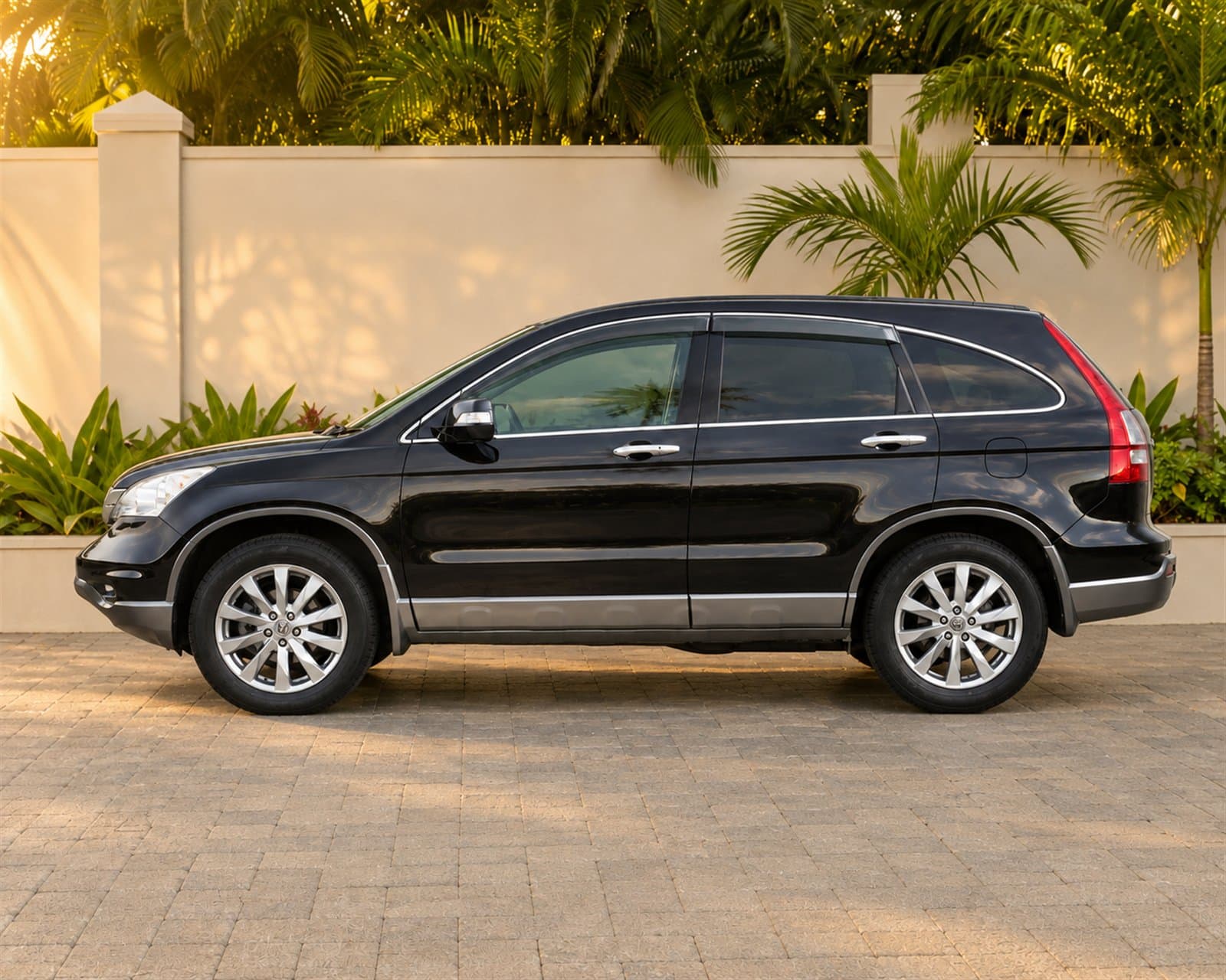 Side profile of the dark Honda CR-V