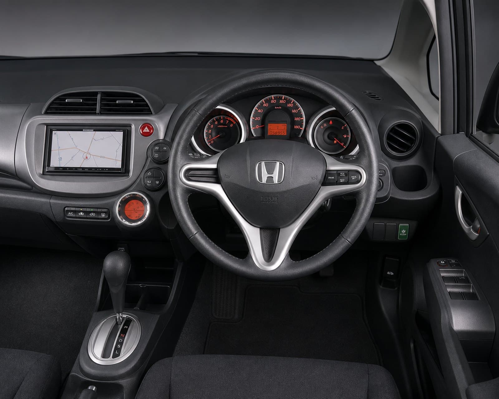 Right-hand-drive dashboard of the 2012 Honda Fit