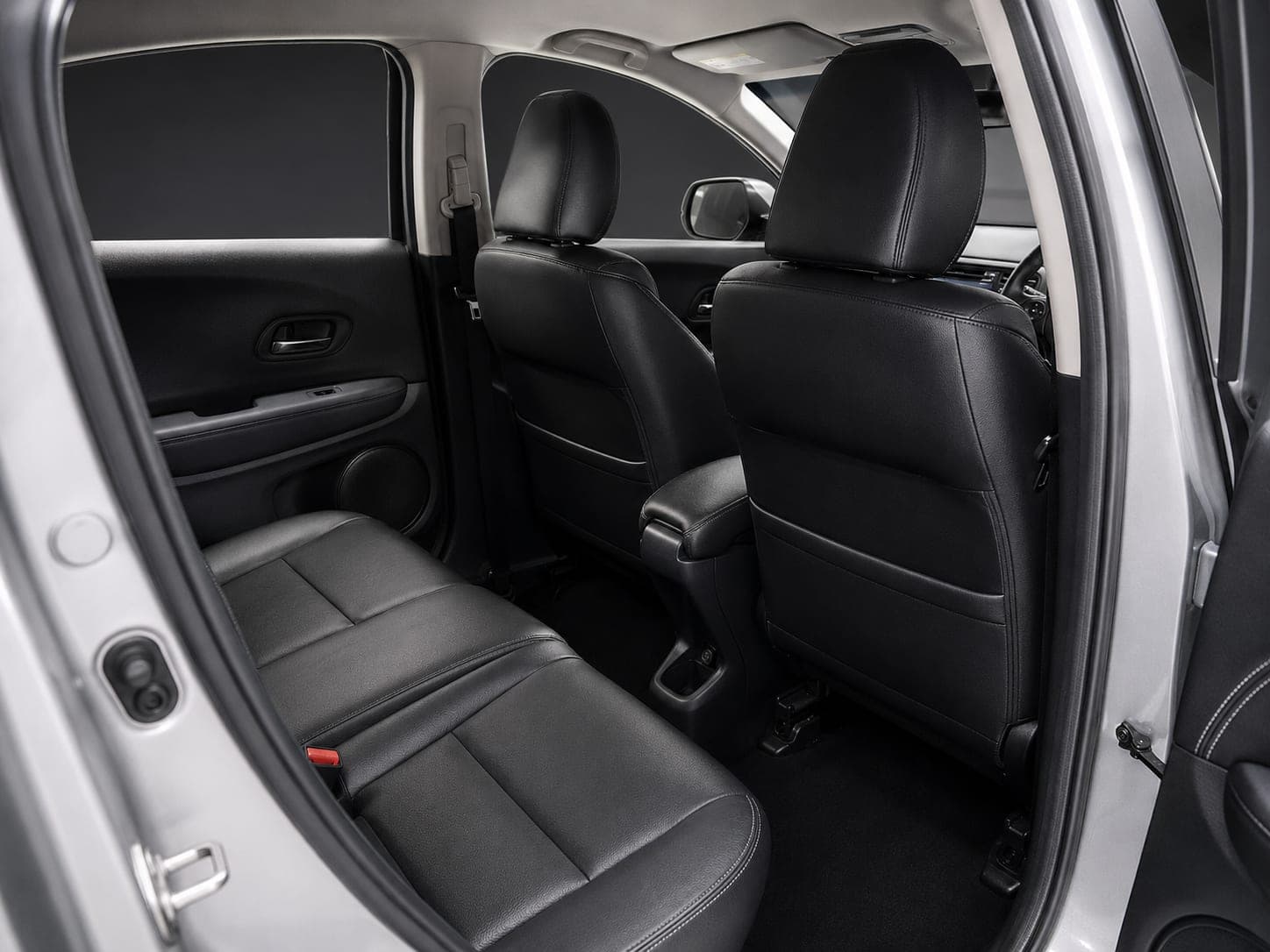 Rear leather seating inside the Honda HR-V