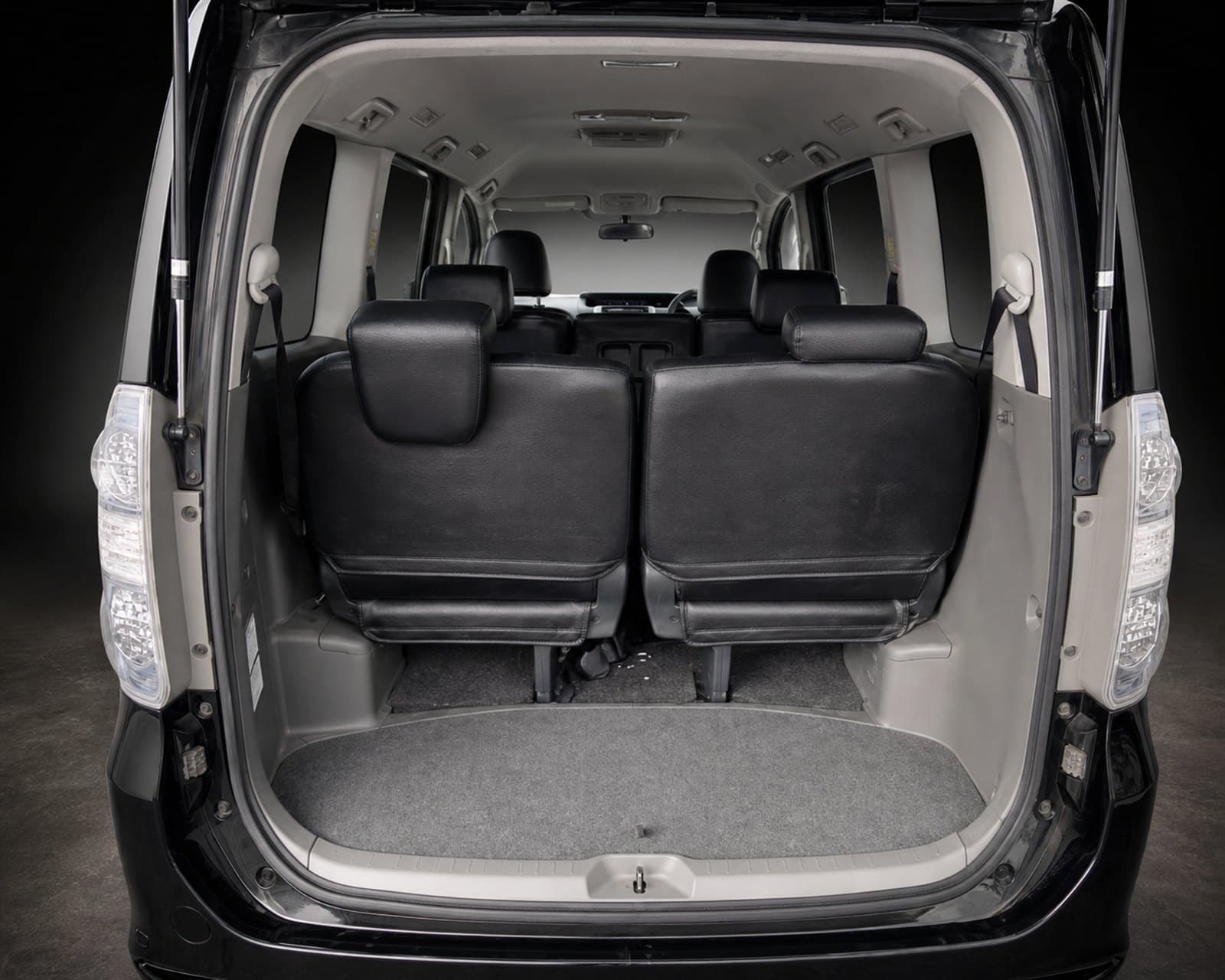 Cargo space behind the third-row seats in the Toyota Voxy