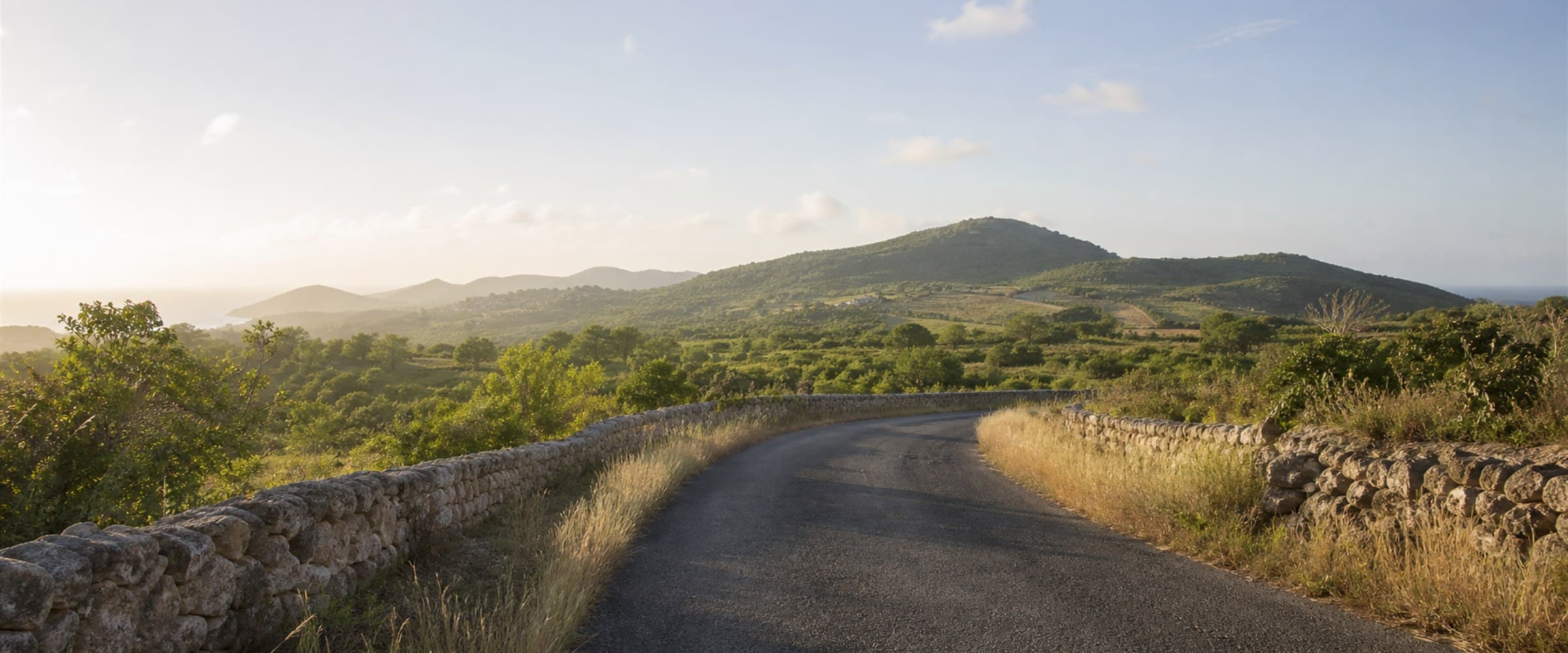 A winding road through the Antiguan countryside